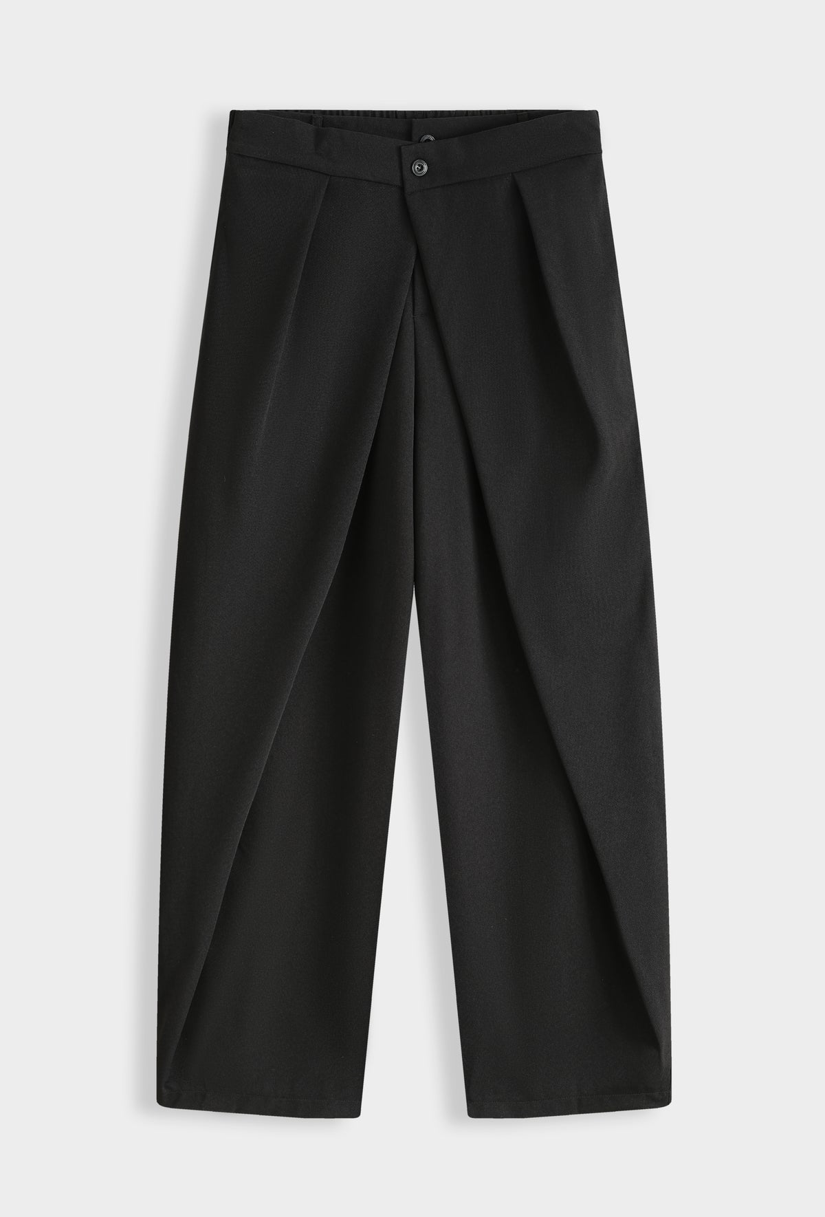 Pantalon culotte drapé taille haute effet jupe-culotte