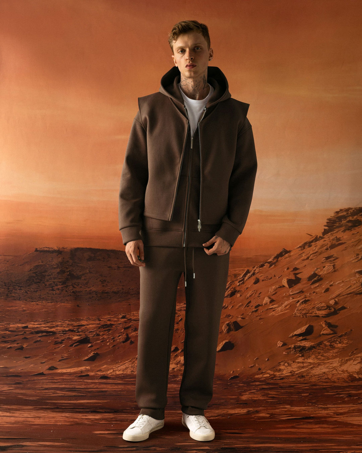 Ensemble 3 pièces sweat zippé, gilet sans manches et jogging