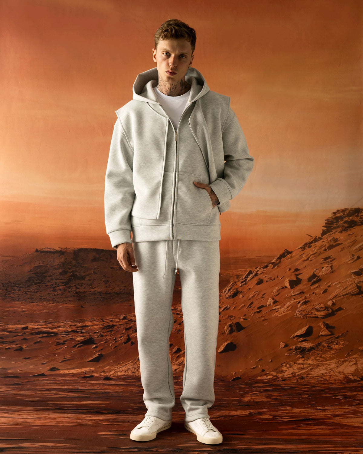 Ensemble 3 pièces sweat zippé, gilet sans manches et jogging