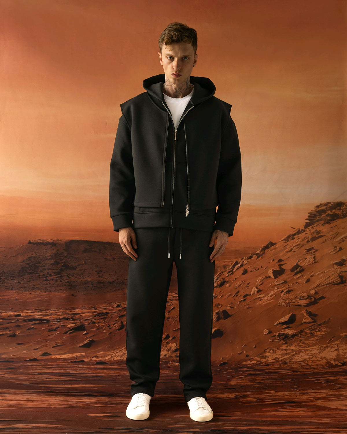 Ensemble 3 pièces sweat zippé, gilet sans manches et jogging