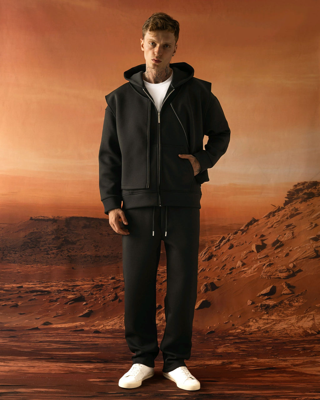 Ensemble 3 pièces sweat zippé, gilet sans manches et jogging
