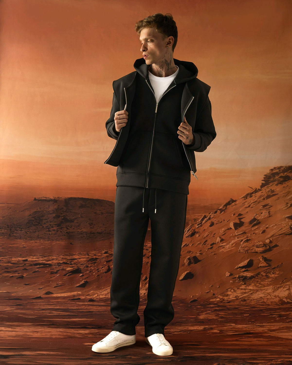 Ensemble 3 pièces sweat zippé, gilet sans manches et jogging