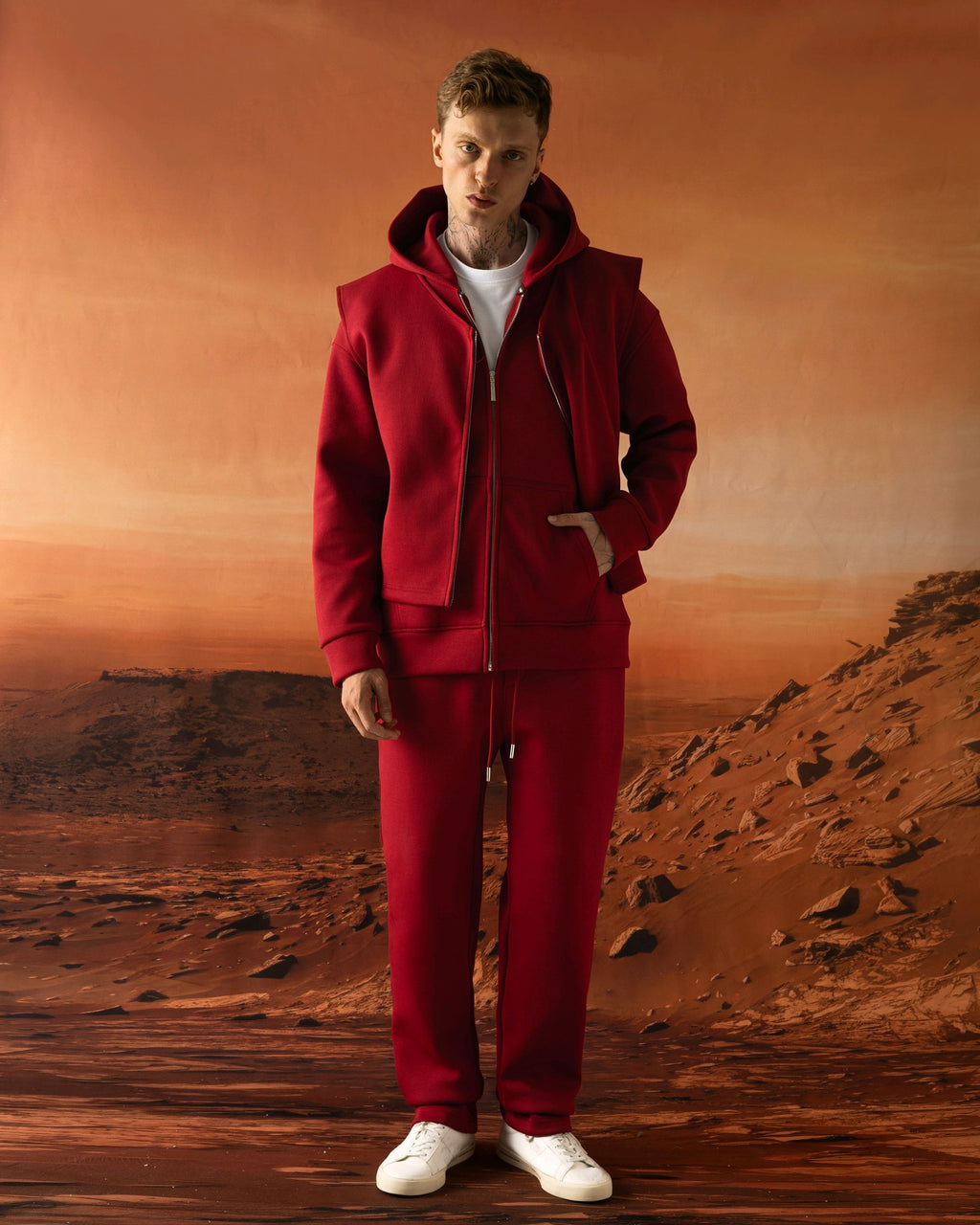 Ensemble 3 pièces sweat zippé, gilet sans manches et jogging