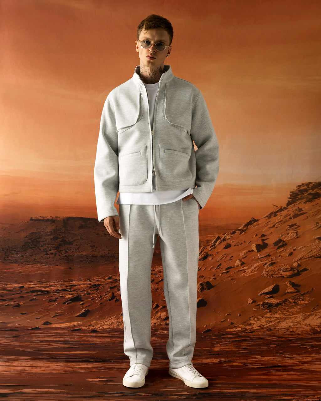 Ensemble Jogging veste zippée col montant et pantalon droit