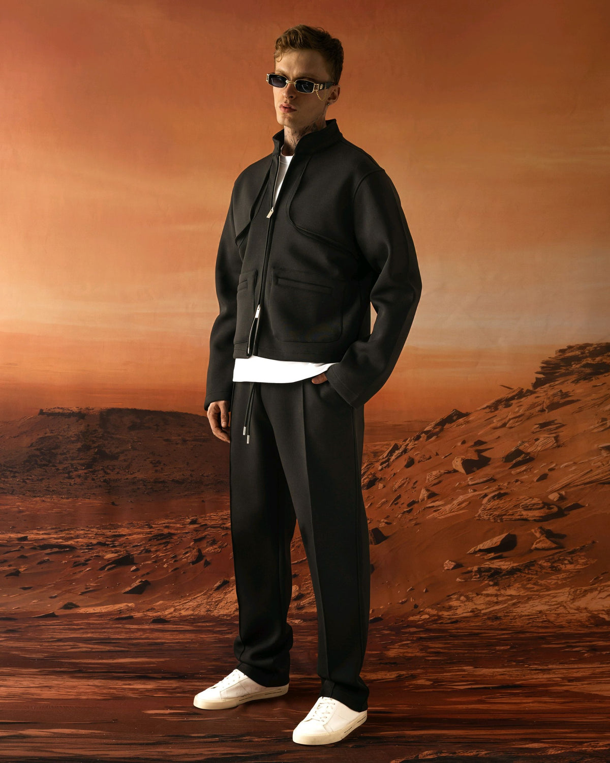 Ensemble Jogging veste zippée col montant et pantalon droit