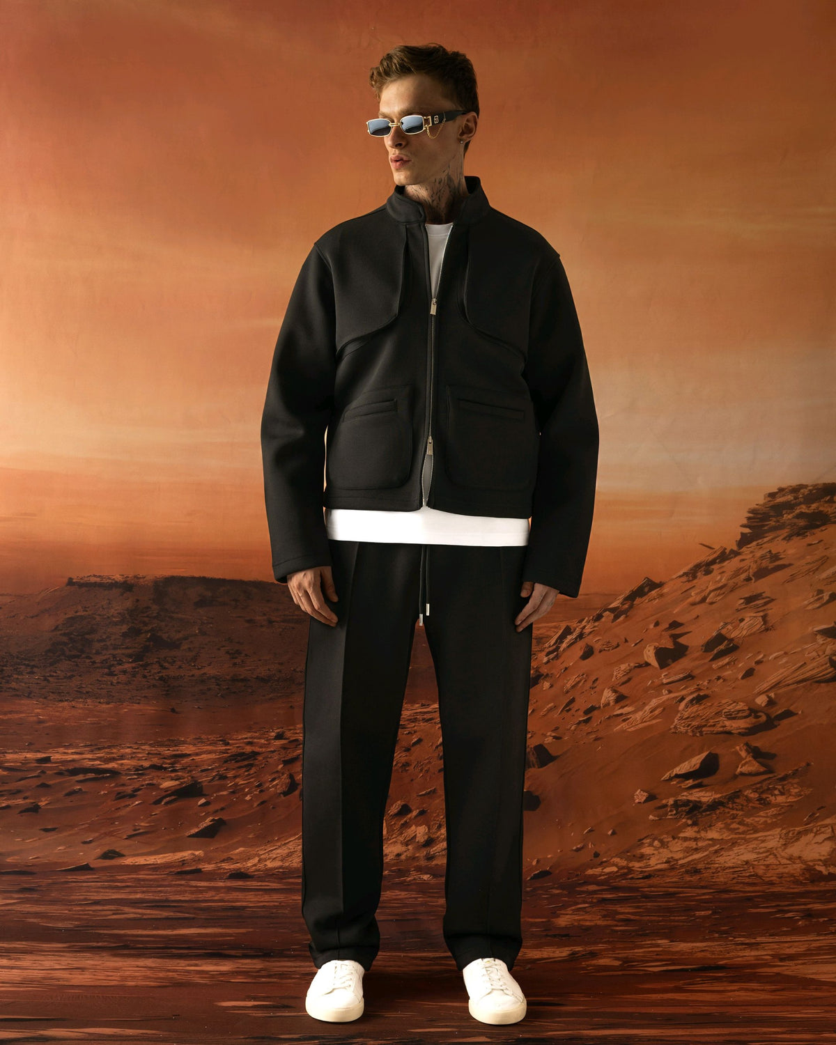 Ensemble Jogging veste zippée col montant et pantalon droit