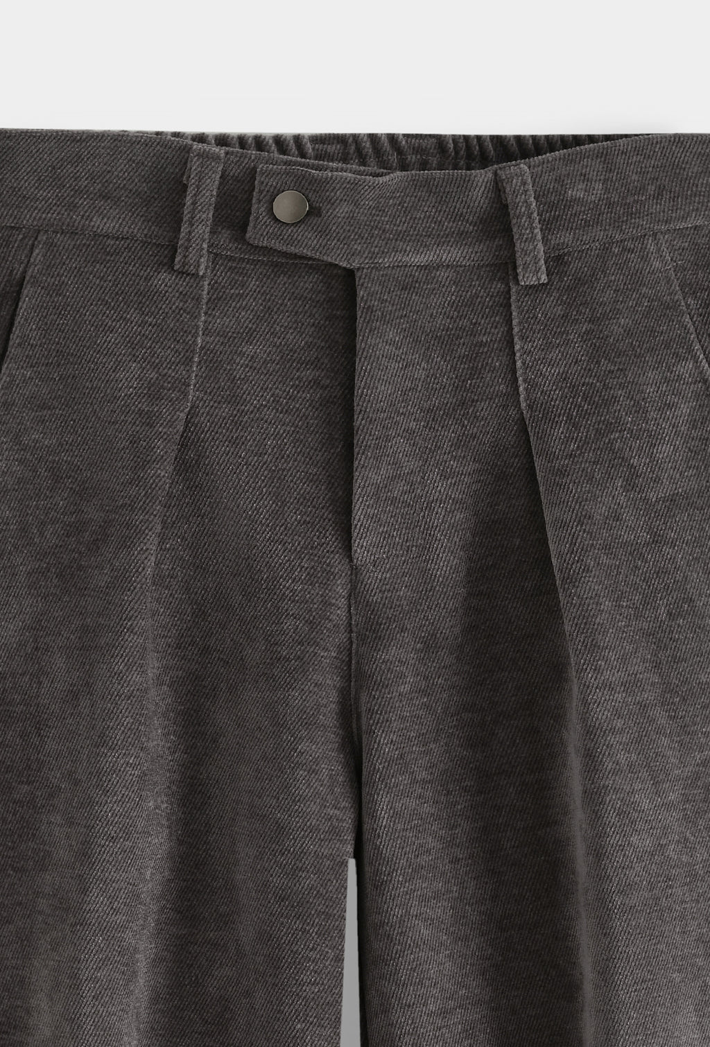Pantalon homme à pinces en chenille texturée, taille élastiquée, coupe droite fuselée