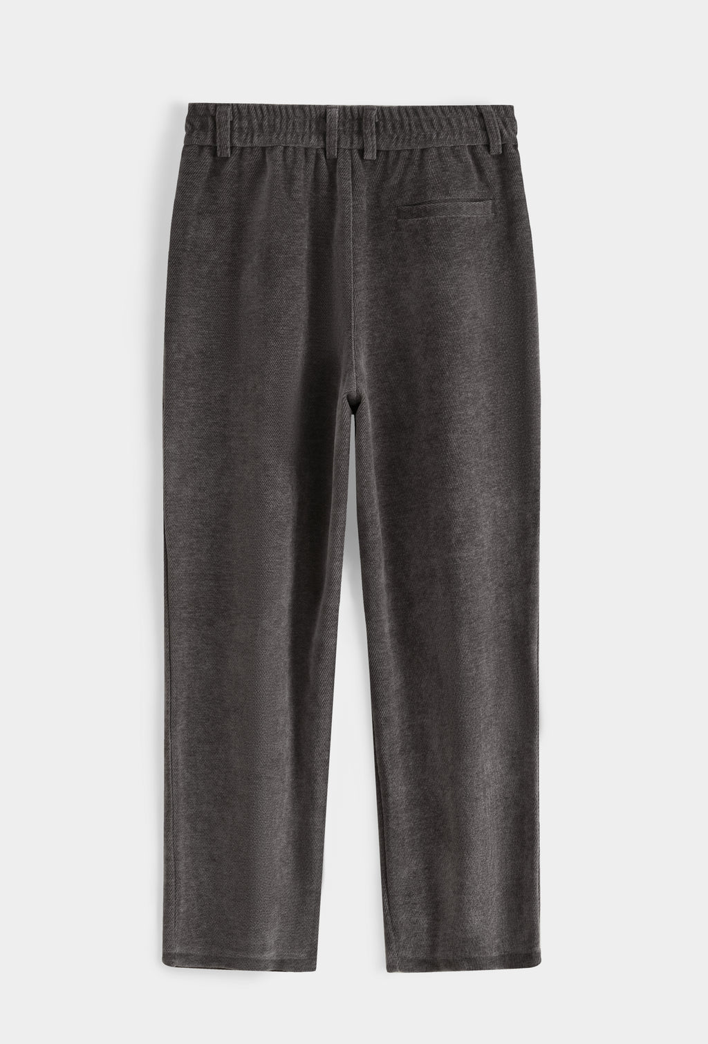 Pantalon homme à pinces en chenille texturée, taille élastiquée, coupe droite fuselée