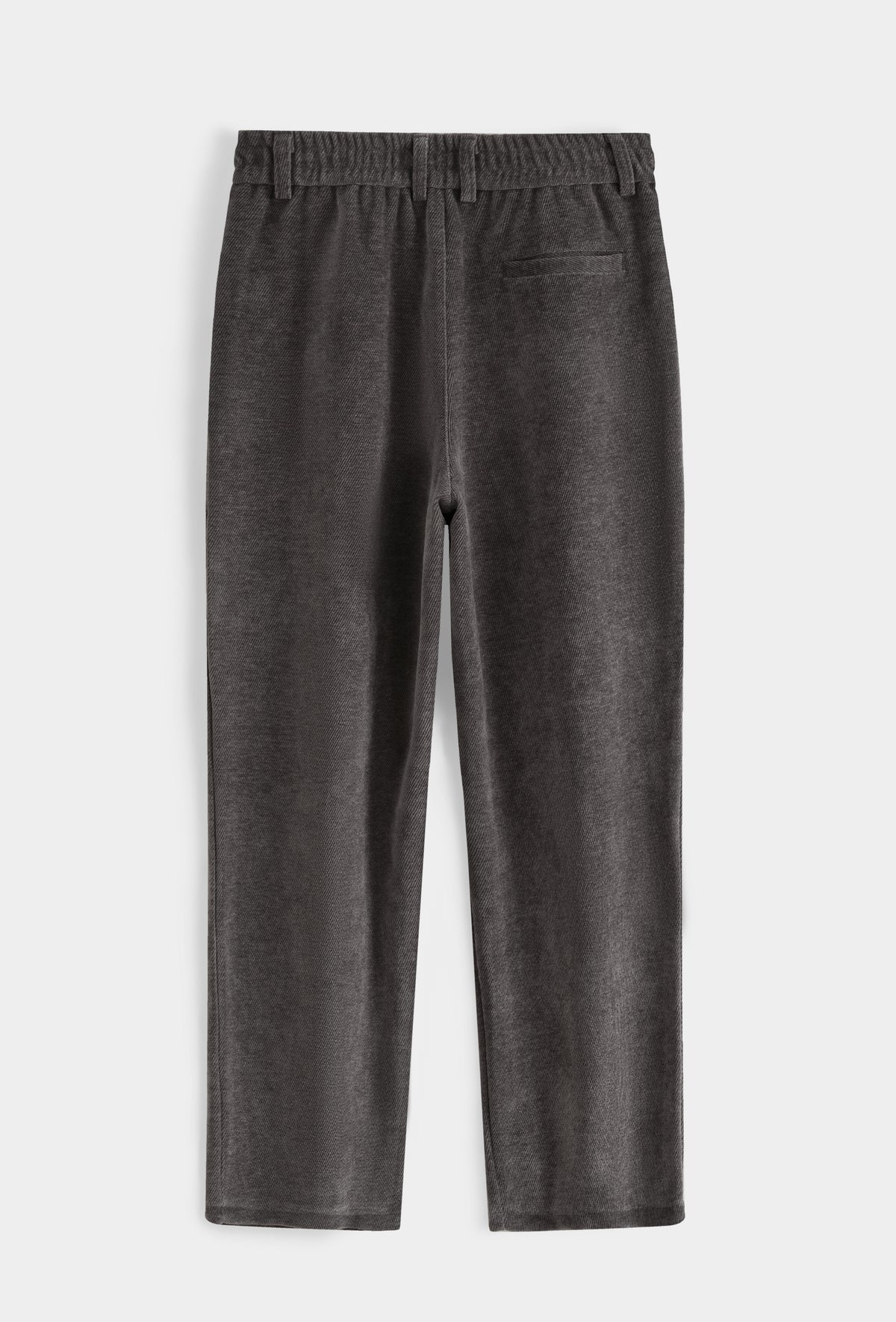 Pantalon homme à pinces en chenille texturée, taille élastiquée, coupe droite fuselée