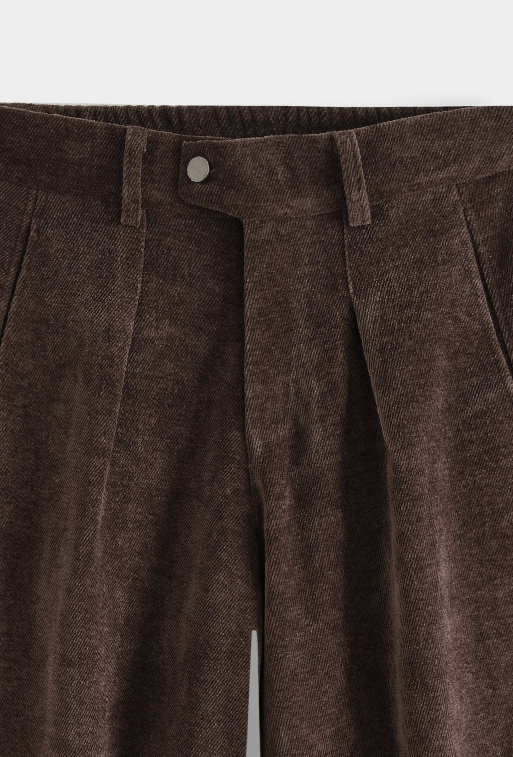 Pantalon homme à pinces en chenille texturée, taille élastiquée, coupe droite fuselée