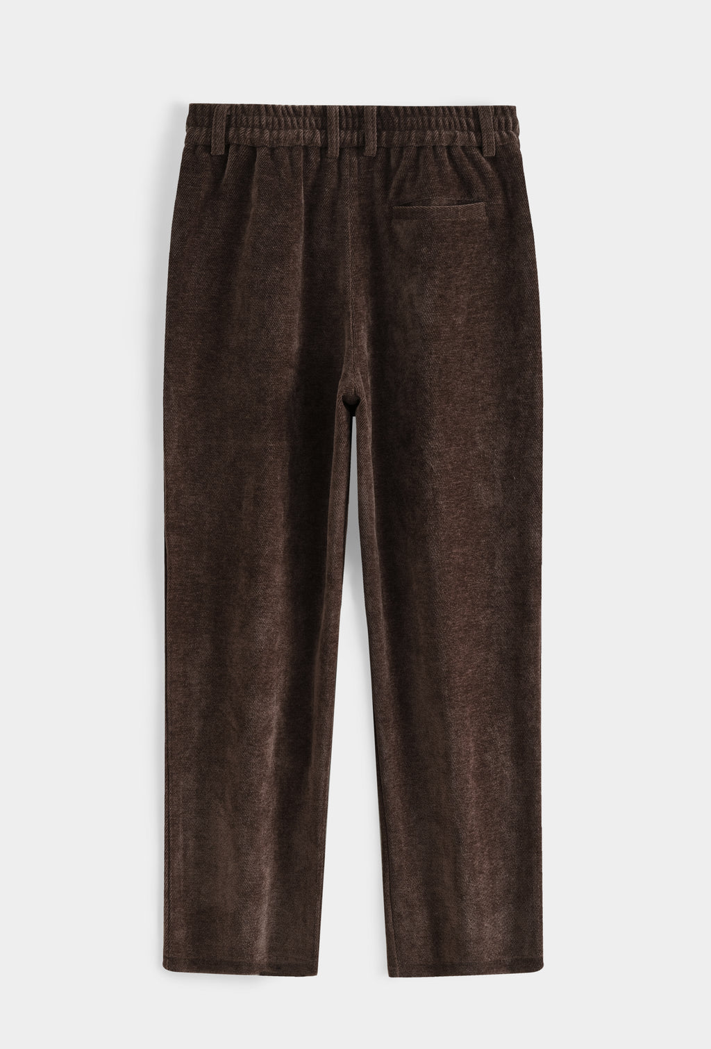 Pantalon homme à pinces en chenille texturée, taille élastiquée, coupe droite fuselée