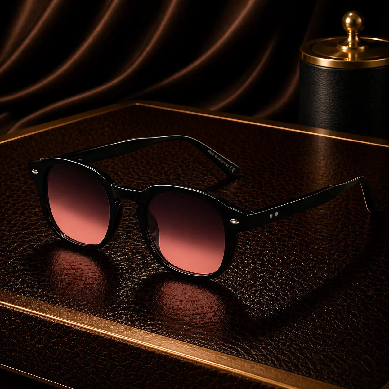Lunettes de soleil carrées monture noire épaisse bonhommeboutique