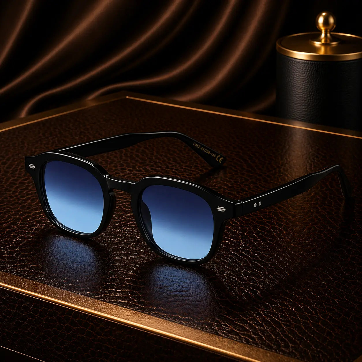 Lunettes de soleil carrées monture noire épaisse bonhommeboutique