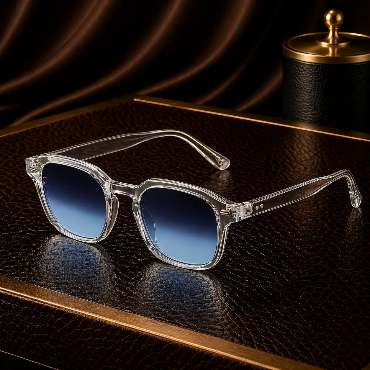 Lunettes de soleil carrées monture transparente bonhommeboutique