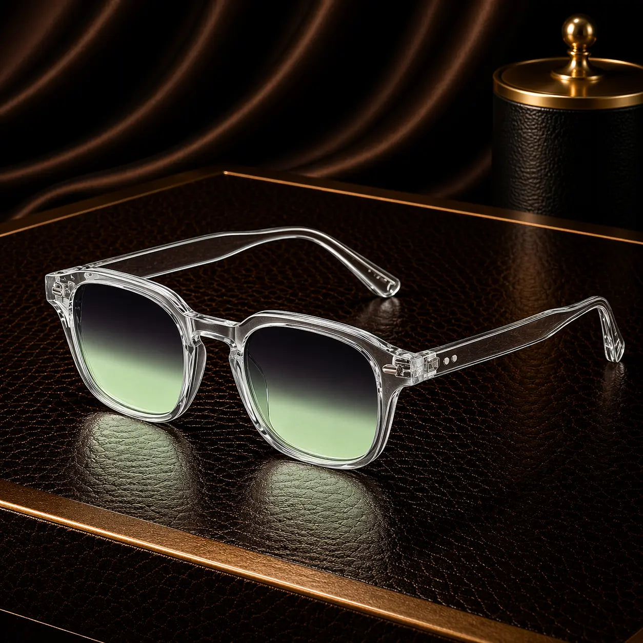 Lunettes de soleil carrées monture transparente bonhommeboutique