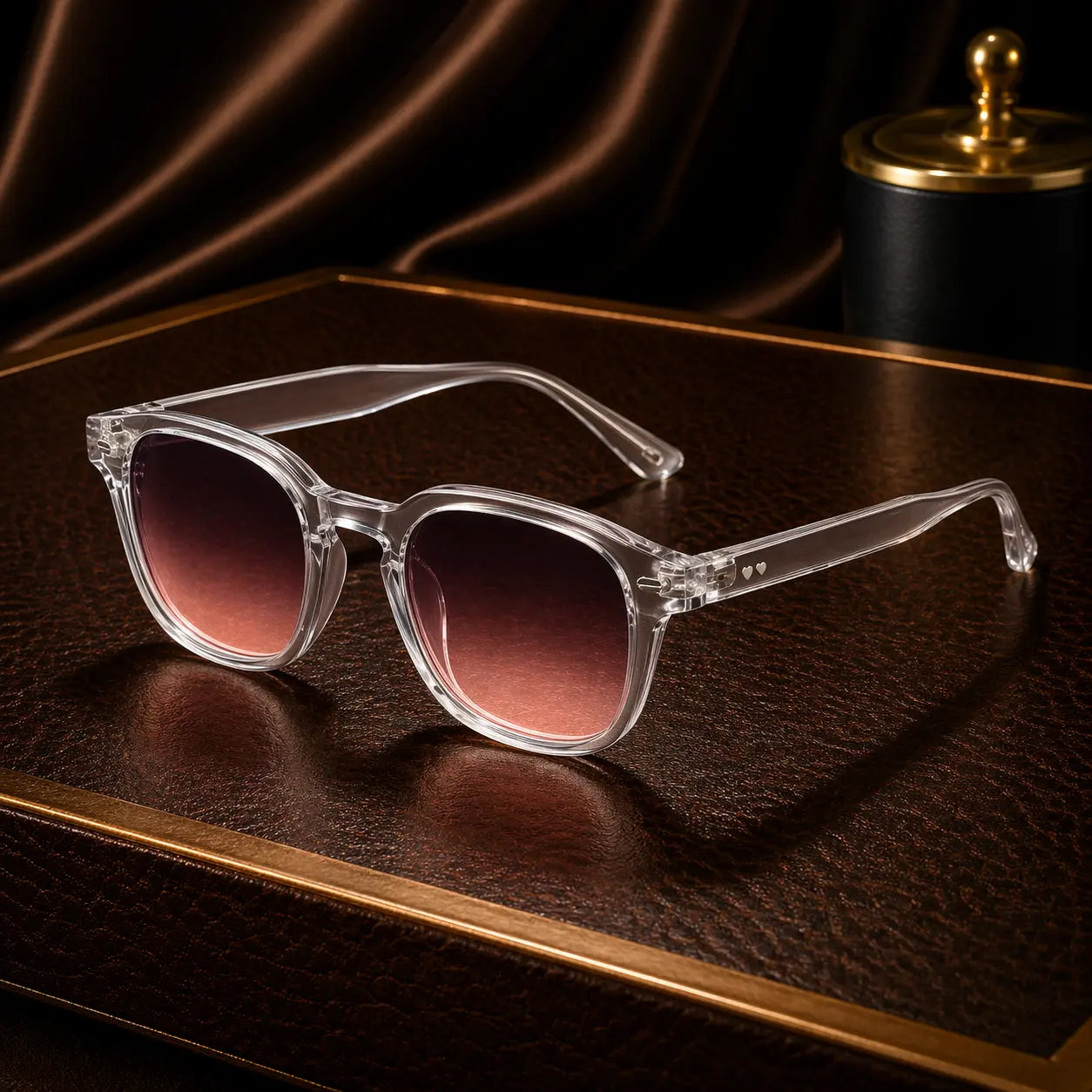 Lunettes de soleil carrées monture transparente épaisse bonhommeboutique
