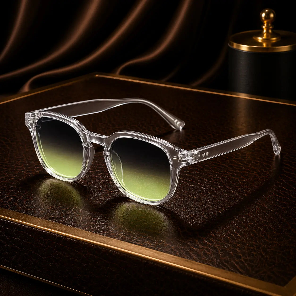 Lunettes de soleil carrées monture transparente épaisse bonhommeboutique