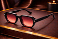 Lunettes de soleil octogonales monture noire épaisse bonhommeboutique