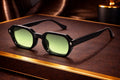 Lunettes de soleil octogonales monture noire épaisse bonhommeboutique