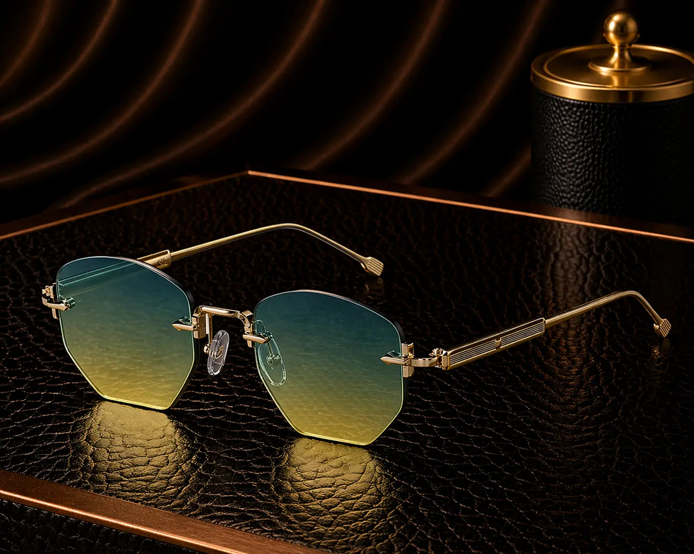 Lunettes de soleil à monture métallique fine géométriques bonhommeboutique
