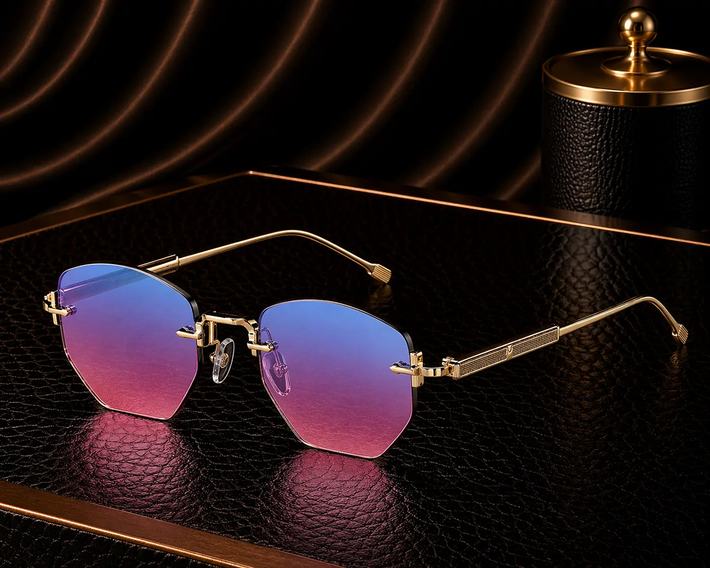 Lunettes de soleil à monture métallique fine géométriques bonhommeboutique