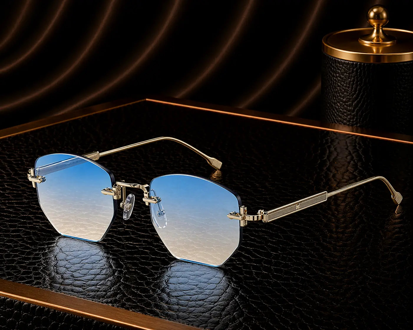 Lunettes de soleil à monture métallique fine géométriques bonhommeboutique