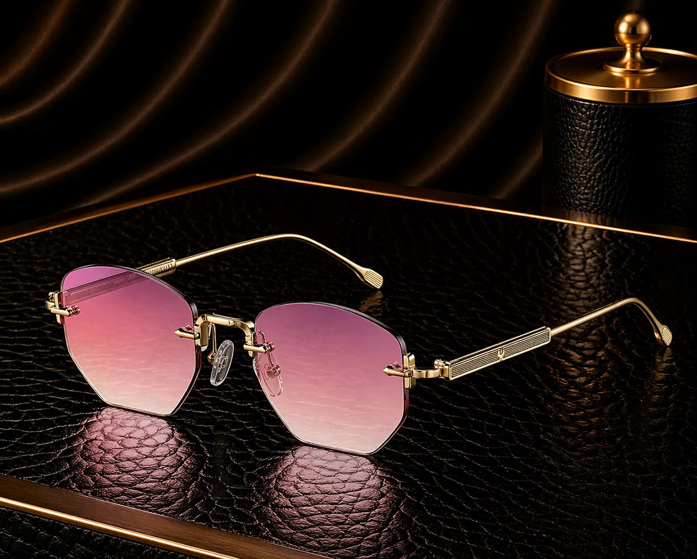 Lunettes de soleil à monture métallique fine géométriques bonhommeboutique