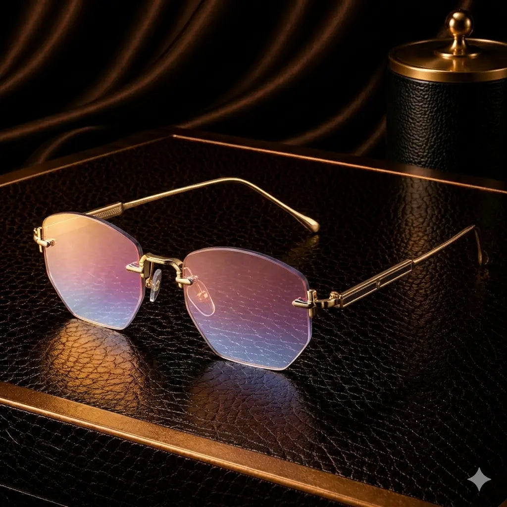 Lunettes de soleil à monture métallique fine géométriques bonhommeboutique