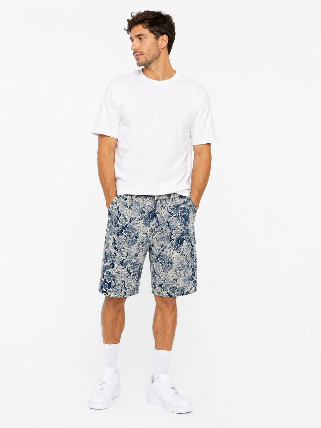 Short en jean imprimé homme – Style streetwear été