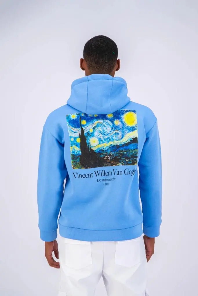 Sweat Capuche ciel Van Gogh bonhomme
