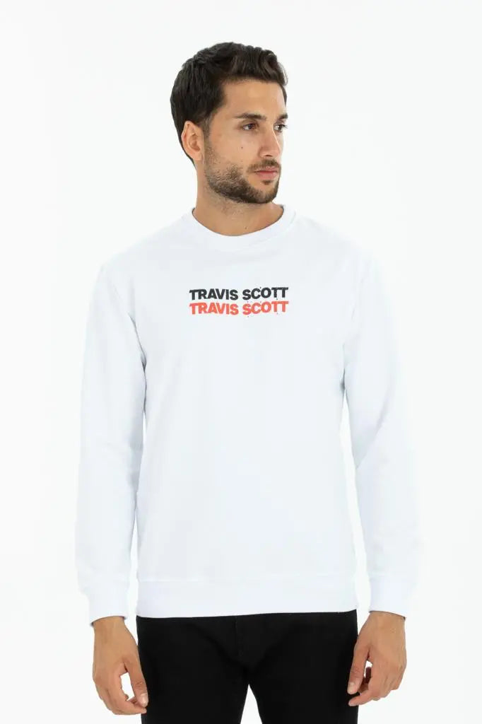 Sweat blanc Travis Scott bonhomme