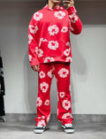 Ensemble fleur rouge et blanc, Sweat et pantalon jogging bonhomme
