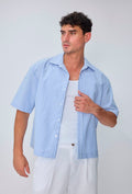 Chemise col camp rayée homme oversize  – Coupe boxy manches courtes