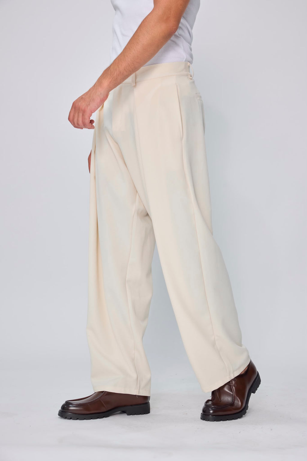 Pantalon à pinces homme coupe buggy large  Taille haute