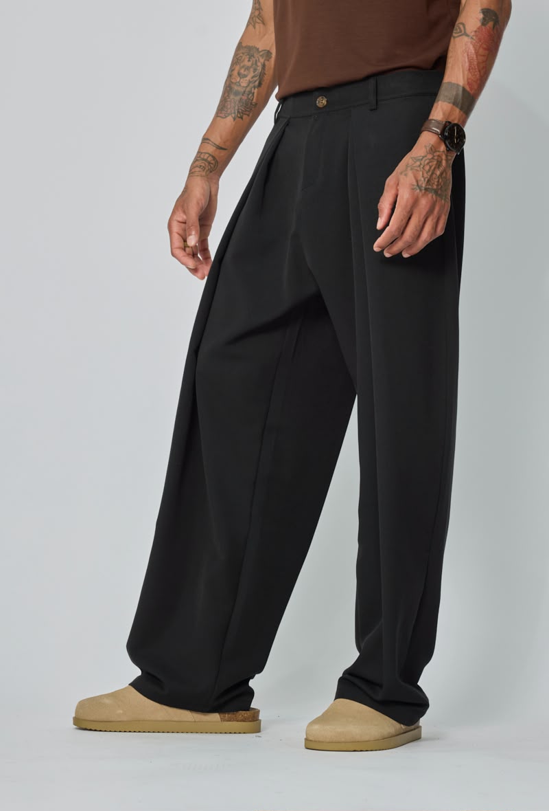 Pantalon à pinces homme coupe buggy large  Taille haute