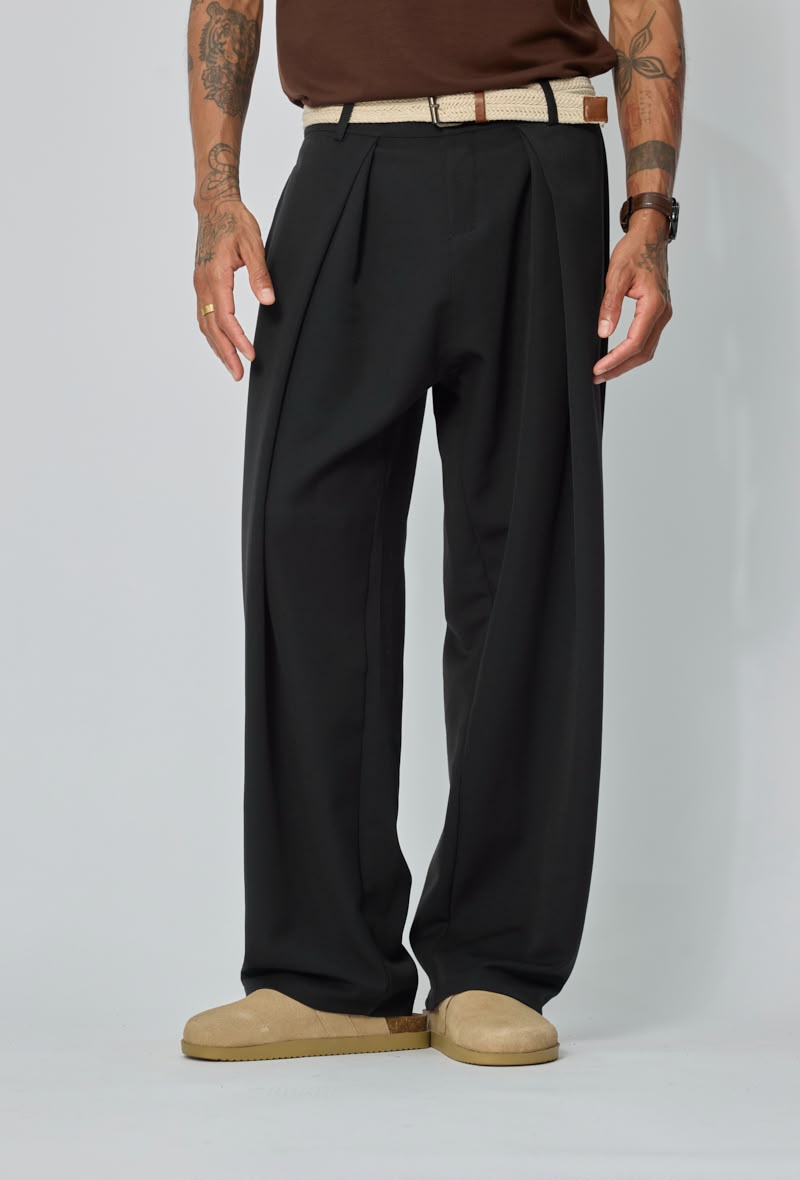Pantalon à pinces homme coupe buggy large  Taille haute