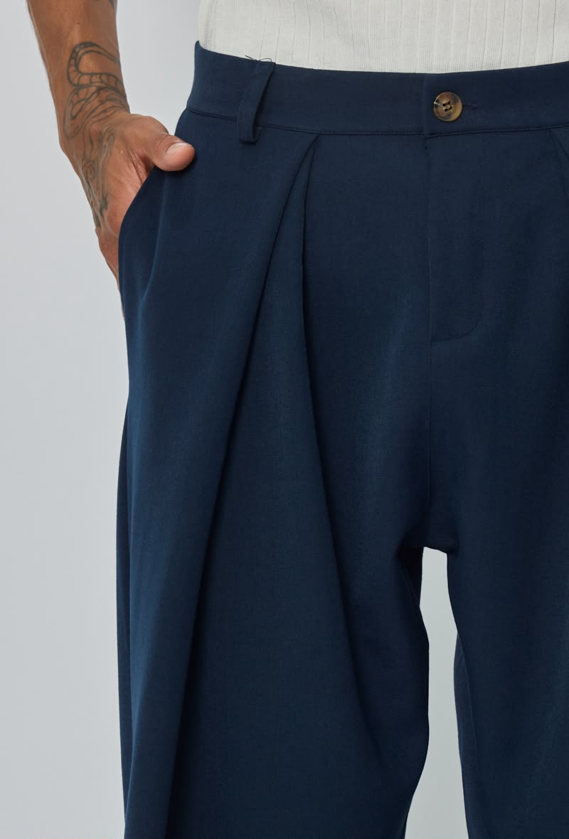 Pantalon à pinces homme coupe buggy large  Taille haute