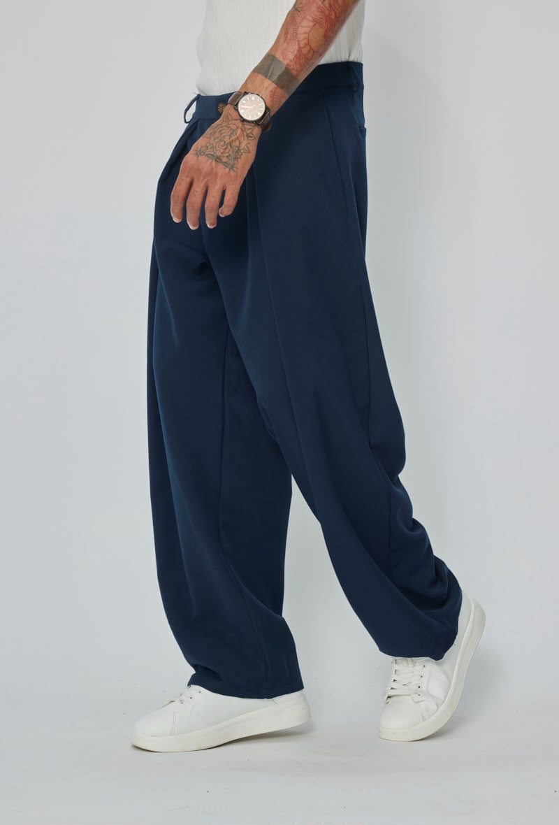 Pantalon à pinces homme coupe buggy large  Taille haute