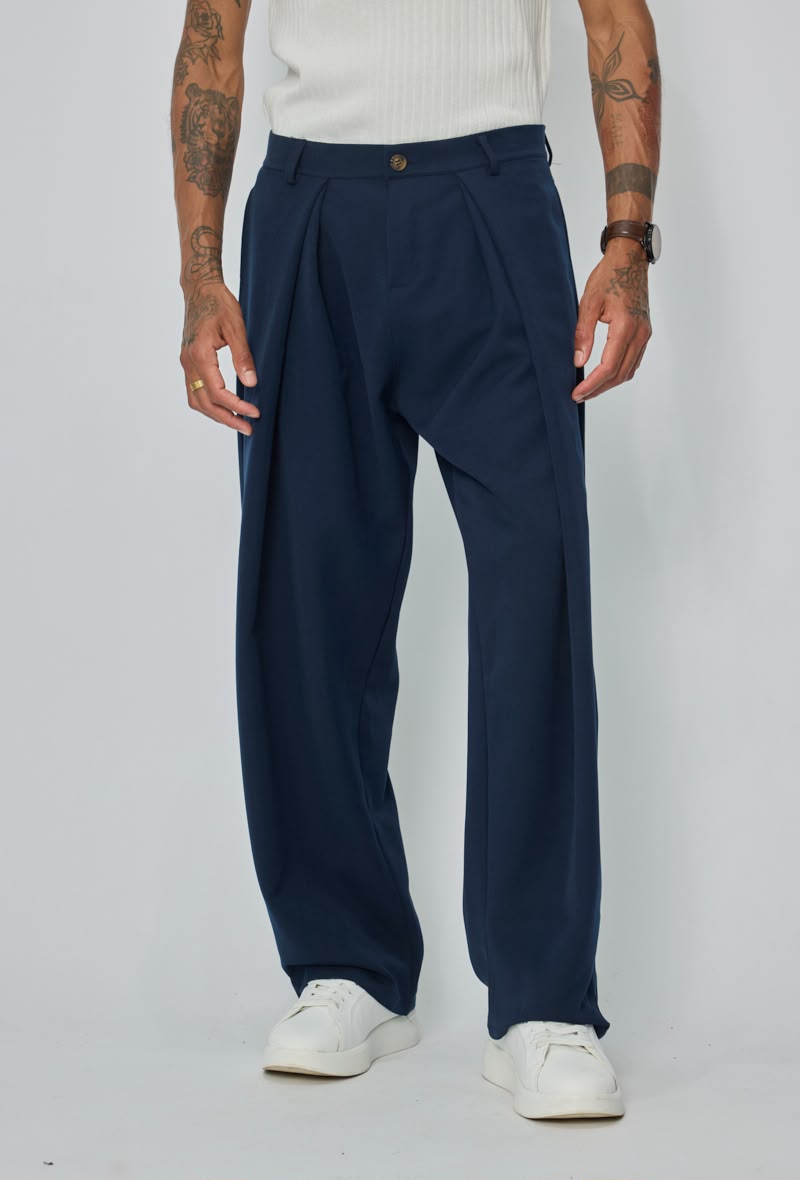 Pantalon à pinces homme coupe buggy large  Taille haute