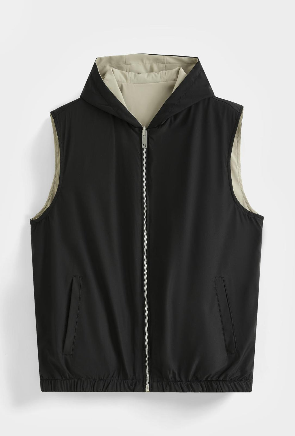 Veste sans manches réversible à capuche