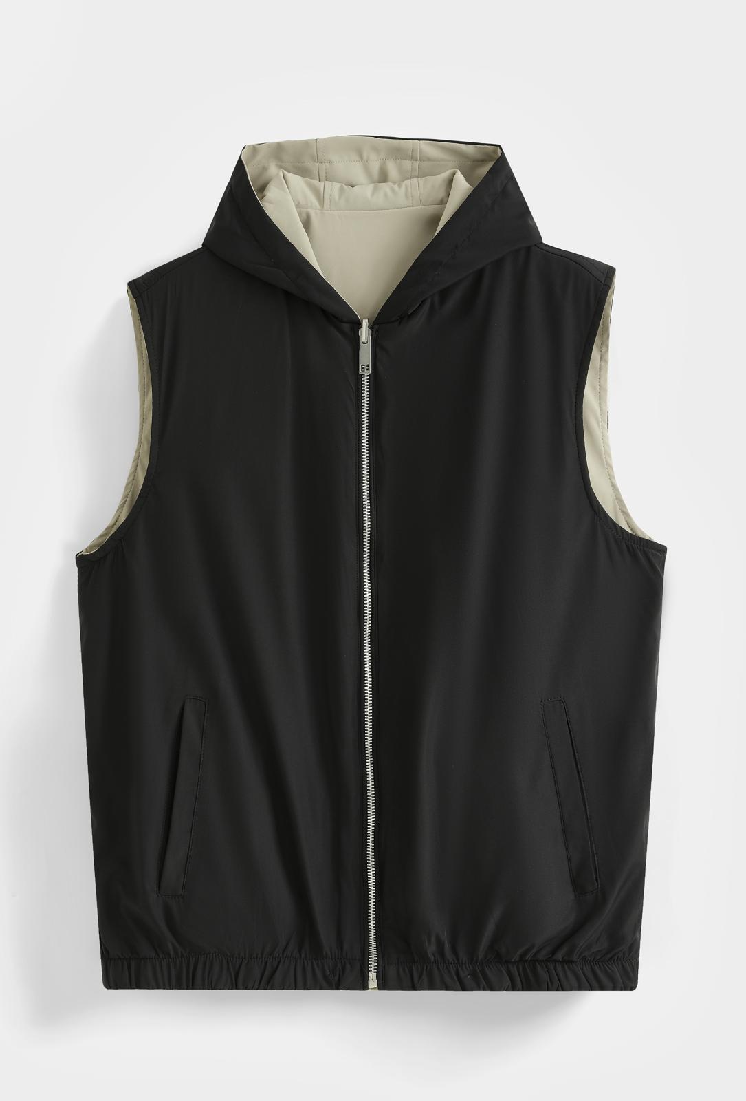 Veste sans manches réversible à capuche