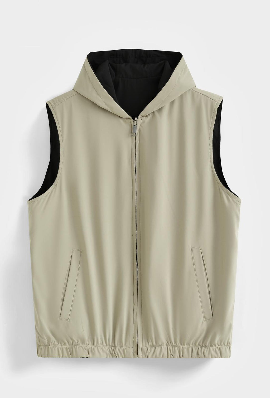 Veste sans manches réversible à capuche