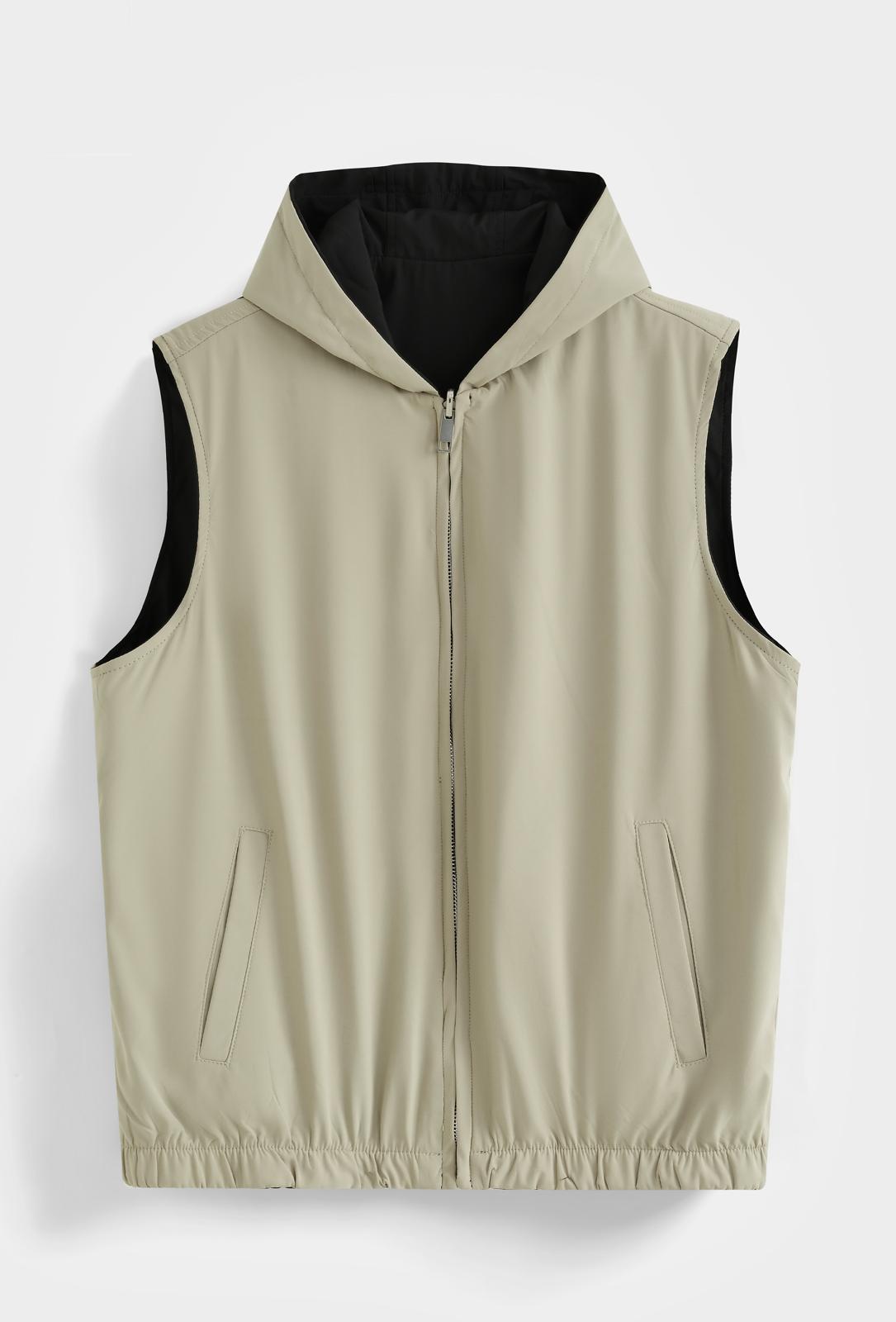 Veste sans manches réversible à capuche