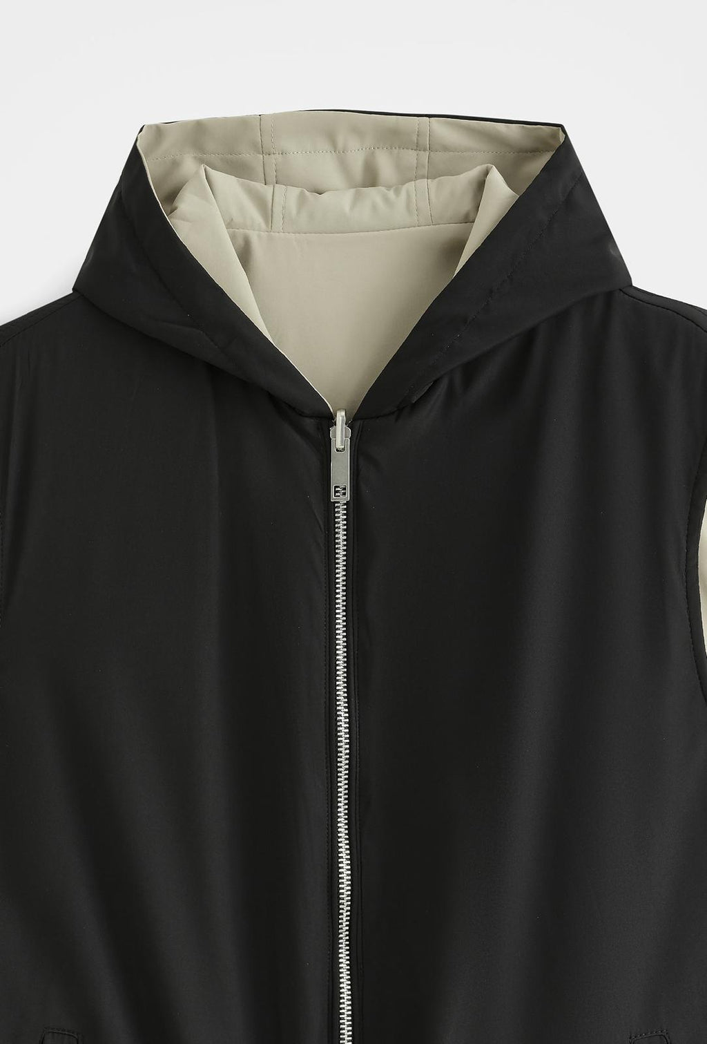 Veste sans manches réversible à capuche