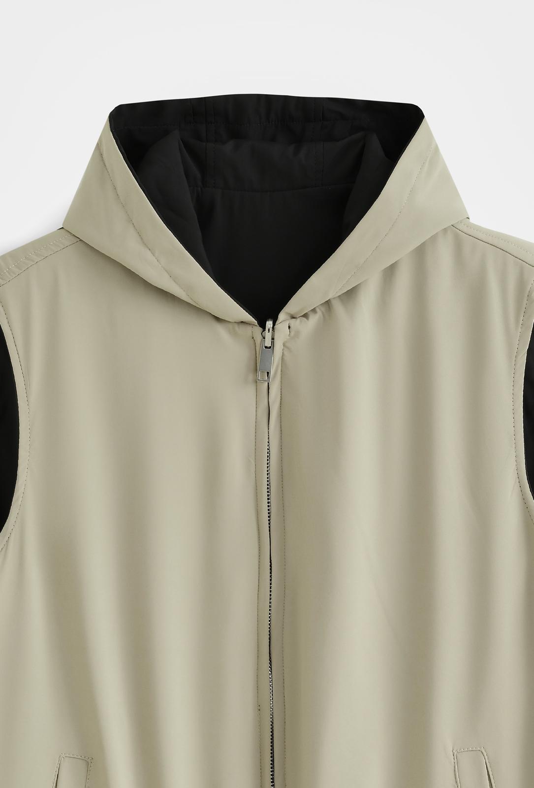 Veste sans manches réversible à capuche