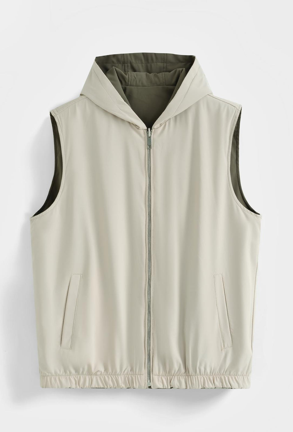 Veste sans manches réversible à capuche