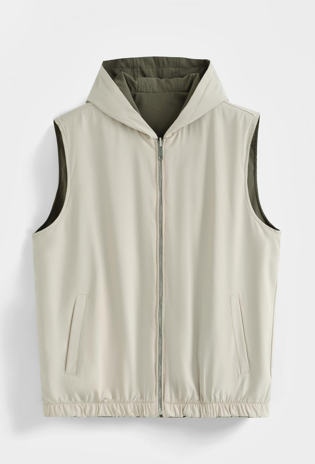 Veste sans manches réversible à capuche