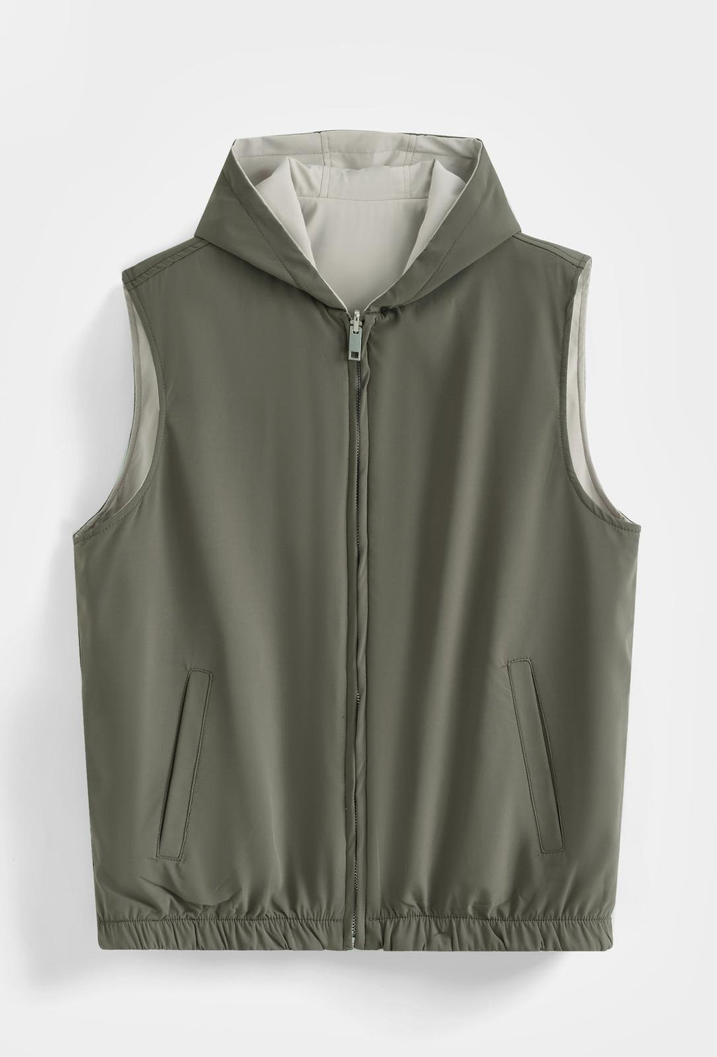 Veste sans manches réversible à capuche