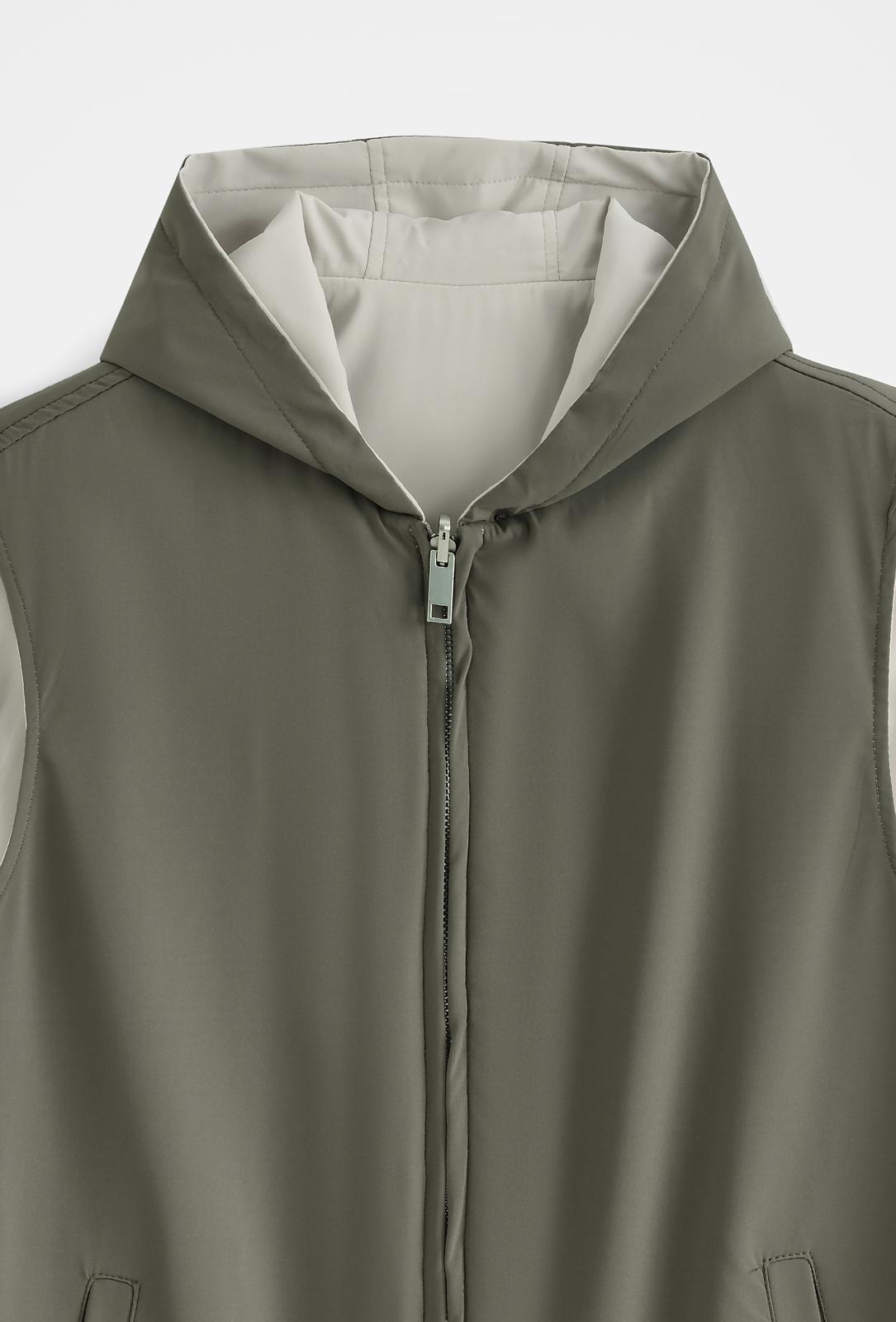 Veste sans manches réversible à capuche