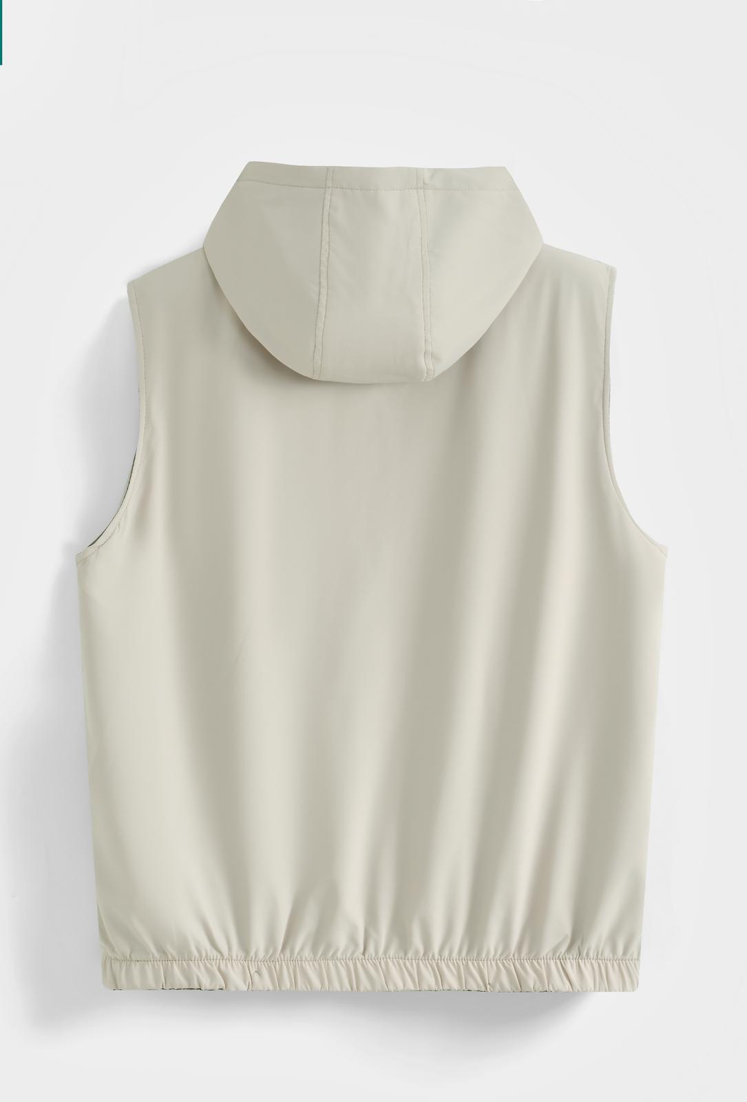 Veste sans manches réversible à capuche